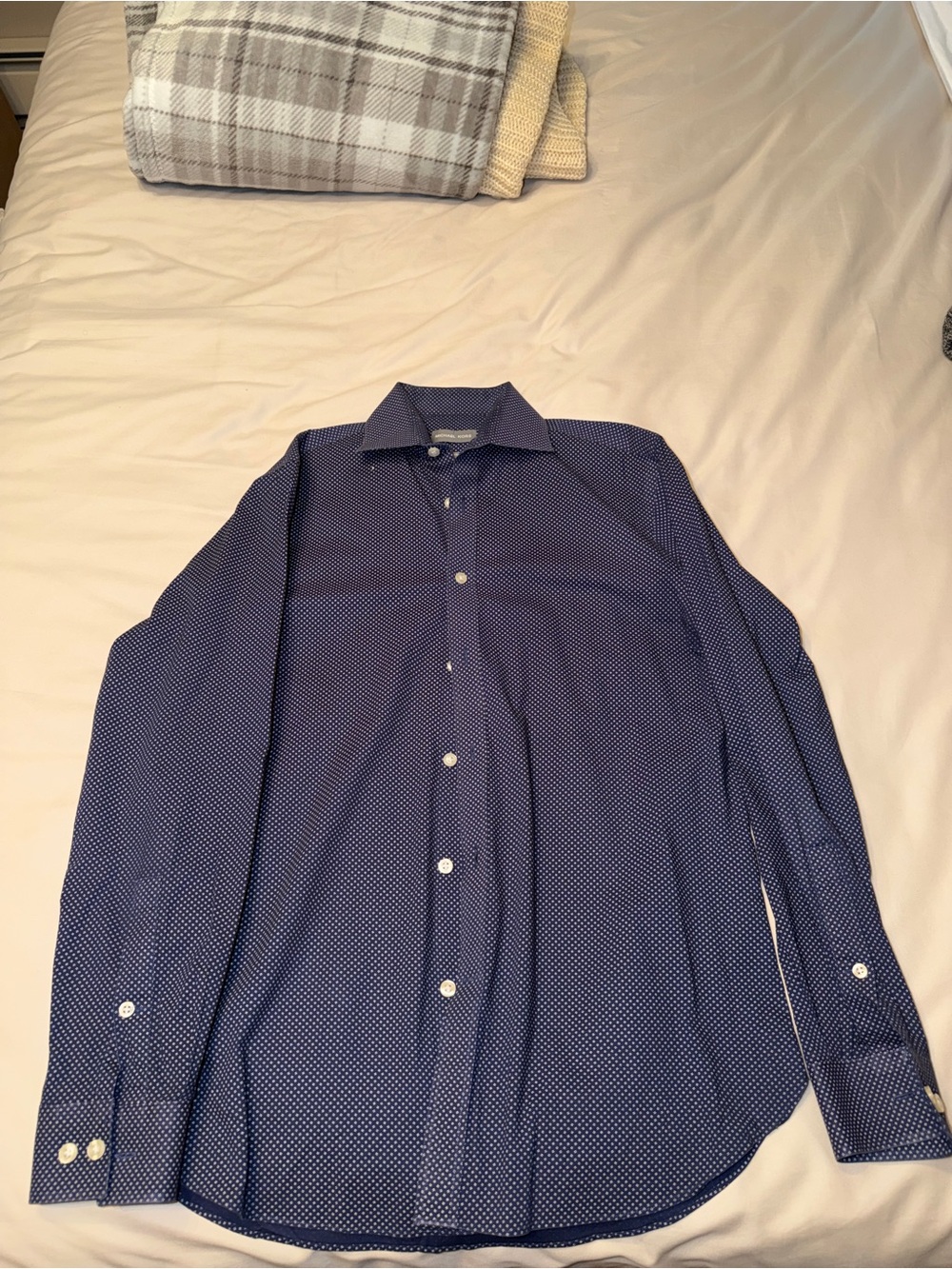 Michael Kors Blue Microdot Dress Shirt